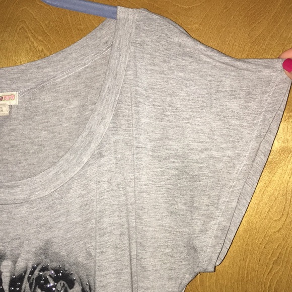 Grey/Black Rose Printed Long Top - Picture 5 of 8